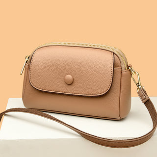 Lightweight Soft Leather One-shoulder Crossbody Bag - Phosgene