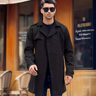 Men's Double-breasted Long-sleeved Lapel Cooked Coat - Phosgene