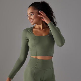 Knitted Long Sleeve Yoga Wear - Phosgene