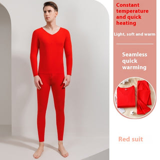 Double-sided Brushed Seamless Thermal Underwear Men's Women's Suit - Phosgene