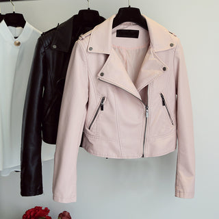 PU Short Women's Small Leather Jacket - Phosgene