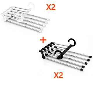 5 In 1 Wardrobe Hanger Multi-functional Clothes Hangers Pants Stainless Steel Magic Wardrobe Clothing Hangers For Clothes Rack - Phosgene