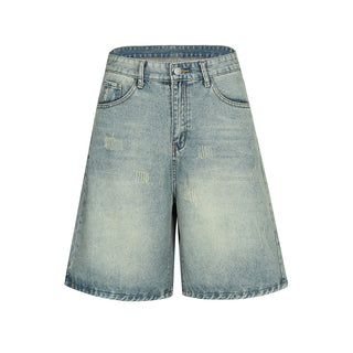 Retro Ripped Distressed Denim Shorts For Men Phosgene