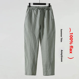 Cotton Linen Cropped Men's Casual Pants Style Phosgene