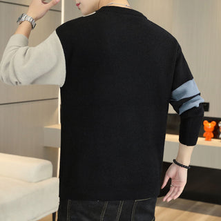 Color-block Crew Neck Warm Sweater Men - Phosgene