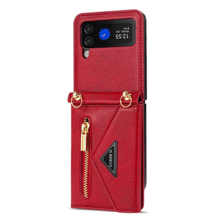 Flip5 Side Zipper Card Holder Foldable Screen Phone Case Z Flip4 Flip Phone Case - Phosgene