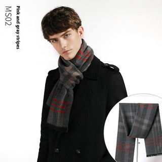 Simple Plaid Warm Keeping Artificial Cashmere Scarf - Phosgene