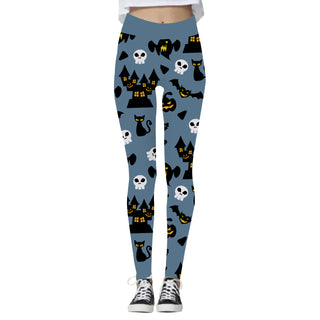 Women's Fashion Halloween High Waist Elastic Yoga Sports Leggings - Phosgene