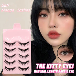 5 Pairs Manga Lashes New Arrival Anime Cosplay Natural Wispy  Korean Makeup Artificial False Eyelashes - Phosgene