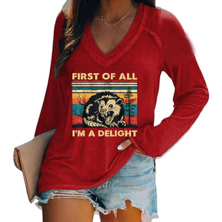 Halloween Women's V-neck Long Sleeve Horror Top - Phosgene