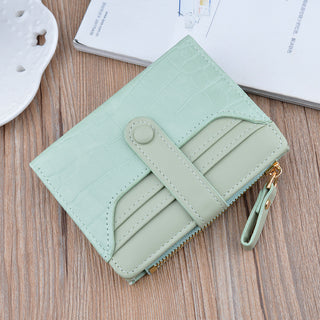 Fashion Zipper Hasp Leather Wallet Card Holder - Phosgene