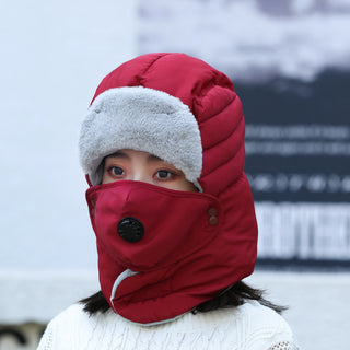 Women's Hat Cold-proof Hat Cycling Ear Protection Thickened Cold-proof Warm Cotton Cap - Phosgene