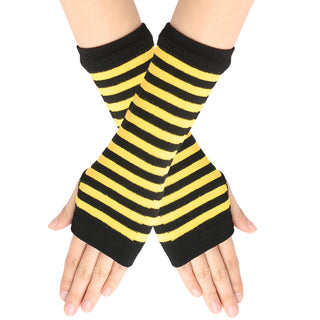 Knitted Finger-leaking Gloves Striped Thin - Phosgene