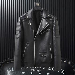 Spring And Autumn Slim-fitting Biker Leather Jacket - Phosgene