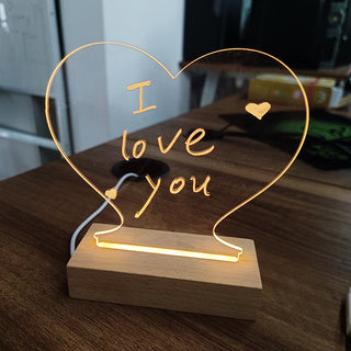 Creative Note Board Creative Led Night Light USB Message Board Holiday Light With Pen Gift For Children Girlfriend Decoration Night Lamp - Phosgene