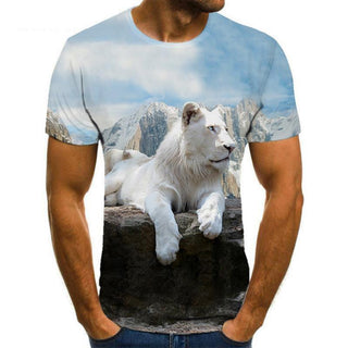 New Animal Print 3d T-shirt Men's Short Sleeve Phosgene