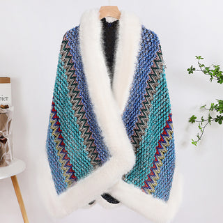 High Environmental Protection Fox Shawl Advanced Socialite Style Thickened Cape - Phosgene