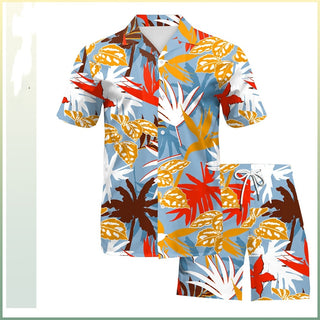 Men's Beach Digital Printed Shorts Shirt Inner Mesh Suit Phosgene