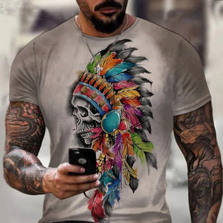 Casual Men's Short-sleeved T-shirt 3D Digital Printing Top Phosgene