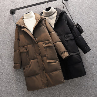 Thick Hooded Loose Pocket Padded Jacket - Phosgene