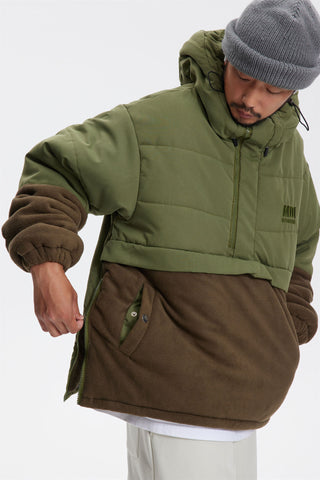 American Fleece Stitching Thickened Hooded Jacket - Phosgene