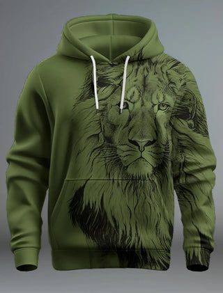 Fashion Brand Lion's Head 3D Hoodie Fashion Men And Women - Phosgene