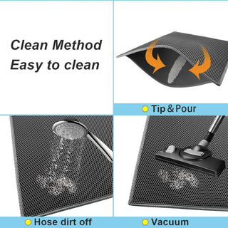 Kitty Cat Litter Mat Trapping Honeycomb Double Layer Design Waterproof Double Layer EVA Cat Litter Pad Waterproof Non-slip Sand Basin Filter Kitten Dog Washable Mattress - Phosgene