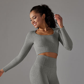 Knitted Long Sleeve Yoga Wear - Phosgene