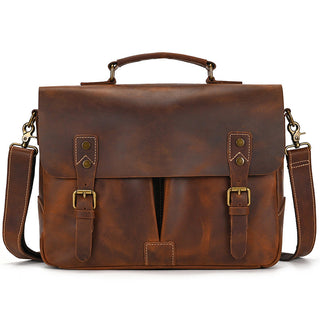 Retro Men's Briefcase Crazy Horse Leather - Phosgene