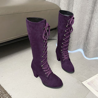 Plus Size Simple Lace Up Knight Boots Children's High - Phosgene