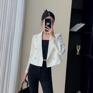 New Fashion Small Casual White Short Suit Coat For Women - Phosgene