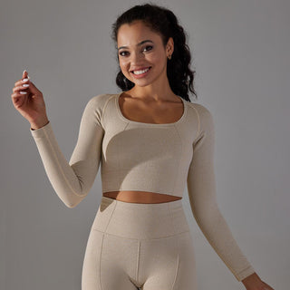 Knitted Long Sleeve Yoga Wear - Phosgene