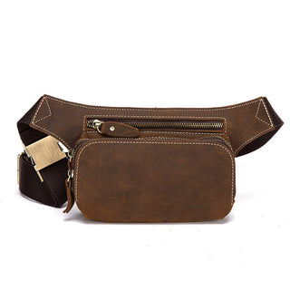 Top Layer Cowhide Men's Sports Waist Bag - Phosgene