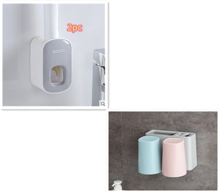 Wall Mounted Automatic Toothpaste Holder Bathroom Accessories Set Dispenser - Phosgene