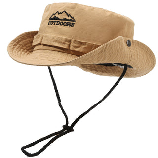 Summer Outdoor Mountaineering Slub Cotton Sun-proof Bucket Hat - Phosgene