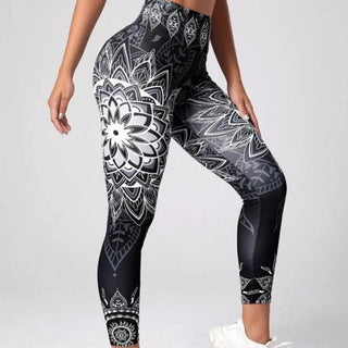 Ink Printing Yoga Trousers Fashion Slim Women's Skinny Pants - Phosgene