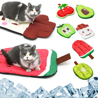 Dog Cooling Mat Pet Beds Cat Rug Ice Silk Pet Self Cooling Pad Blanket Summer Washable Oxford Farbric Cooling Down Summer Fruit - Phosgene