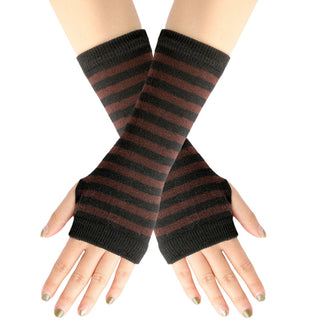 Knitted Finger-leaking Gloves Striped Thin - Phosgene