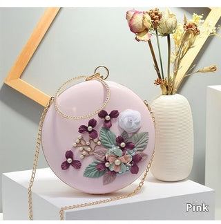 Cross-border Flower Dinner Stylish Round Banquet Handbag - Phosgene