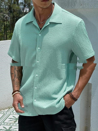 Men's Solid Color Short Sleeve Shirt Casual Phosgene