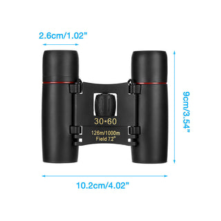 Binoculars 30x60 Zoom Travel Compact Folding Telescope Hunting Day Night Outdoor Small Pocket Binoculars Compact Adults, Mini Kids Binoculars Boys For Bird Watching, Concert Theater Opera - Phosgene