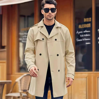 Men's Double-breasted Long-sleeved Lapel Cooked Coat - Phosgene