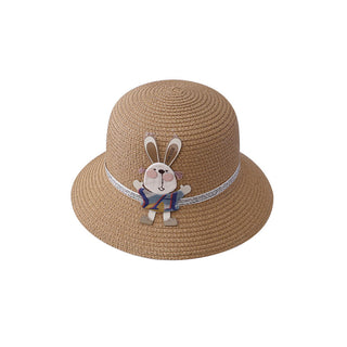 Cute Rabbit Decoration Bag Two-Piece Straw Hat - Phosgene