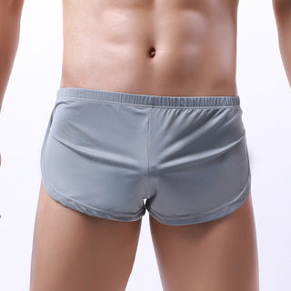 Men's Silky Round Edge Sports Boxers Home Shorts Three-point Pants - Phosgene