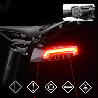 Smart Remote Control Bicycle Riding Laser LED Tail Light Accessories - Phosgene