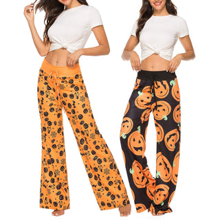 Women's Halloween Pumpkin Loose Casual Pants - Phosgene