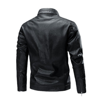 Spring And Autumn Cross-border Casual Men's Leather Clothing Stitching Motorcycle Retro Fashion Leather Jacket Coat - Phosgene