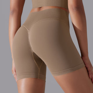 Hip Raise Skinny High Elastic Yoga Shorts - Phosgene