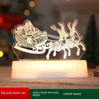 Christmas Decoration 3D Lamp Acrylic LED Night Lights New Year Valentines Day Christmas Kids Gift Christmas Ornaments - Phosgene