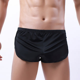 Men's Silky Round Edge Sports Boxers Home Shorts Three-point Pants - Phosgene